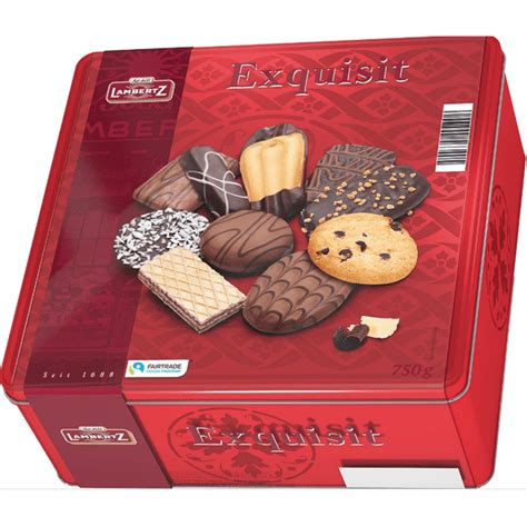 Lambertz Exquisit Red Biscuit Assortment 750g Tin Box