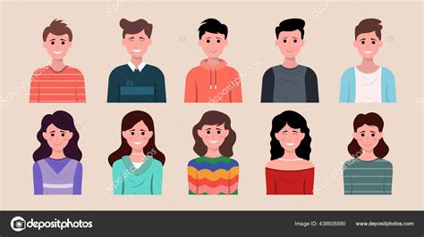 Collection Man Woman Flat Vector Illustration Stock Vector By ©stval15