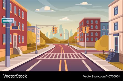 City road concept Royalty Free Vector Image - VectorStock