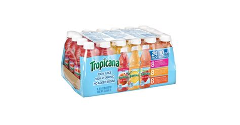 Tropicana 100% Juice 3-Flavor Fruit Blend Variety Pack, 10 Ounce ...