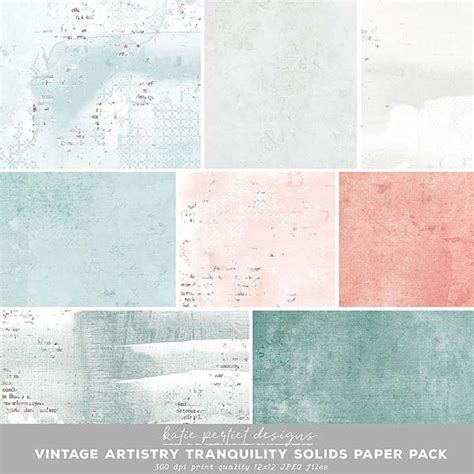vintage artistry tranquility solids paper pack digital art