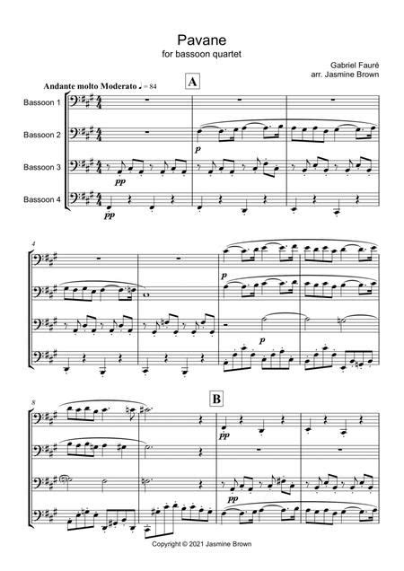 Pavane Bassoon Quartet By Gabriel Faure 1845 1924 Digital Sheet Music For Score Set Of