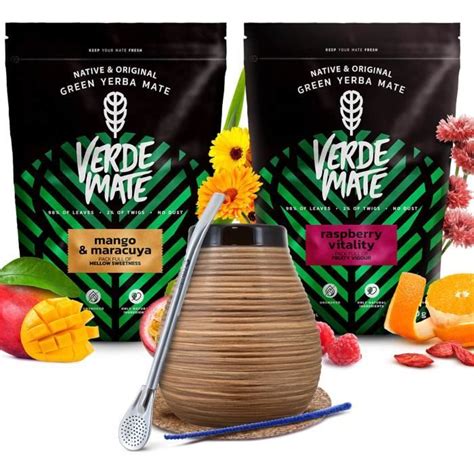 Yerba Mate Set Verde Mate Raspberry Mango Maracuya X G