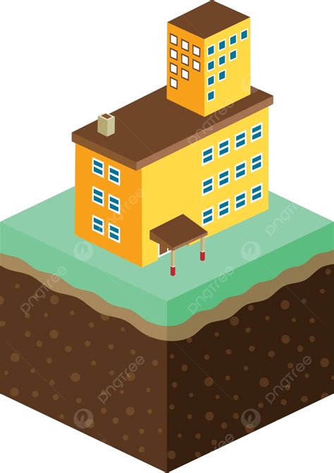 Isometric Residential View Cartoon Theme Estate Son Tree Vector Estate