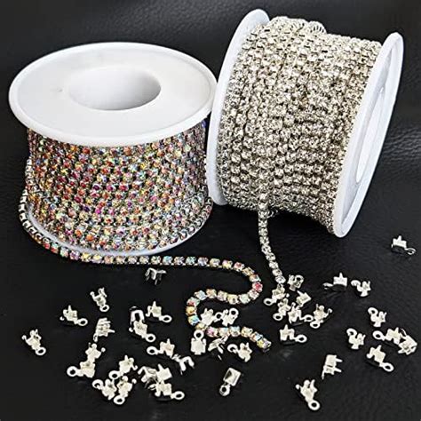 Amazon Yantuo Mm Yard Crystal Rhinestones Close Chain Silver