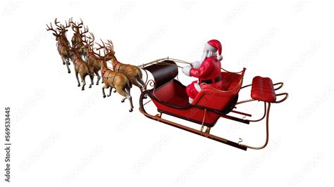 santa claus ready to deliver presents with sleigh with reindeer Stock Illustration | Adobe Stock