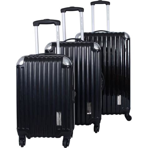 JEAN LOUIS SCHERRER Set De 3 Valises Trolley 4 Roues 51 61 71 Cm Noir