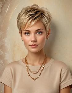 Blonde Pixie Cut Older Woman Face Swap ID