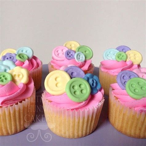 Some Fun Cupcakes With Hot Pink Vanilla Buttercream And Fondant Buttons For A Lala Loopsy Themed