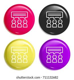 Conversation Multi Color Glossy Badge Icon Stock Vector Royalty Free