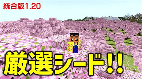 【マイクラ統合版神シード】ver120 121共通。絶景！巨大桜バイオームの木の上にスポーン。初心者も、switchでも楽しめる