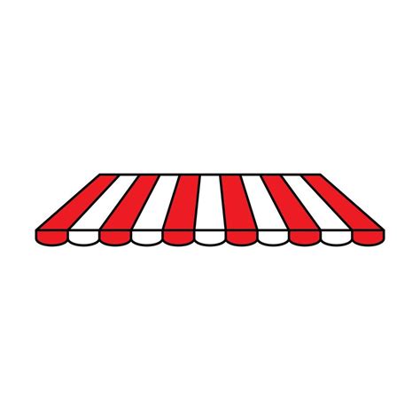 Stripe Awning Icon Vector Showcase Canopy Illustration Sign Awning