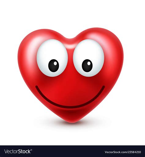 Heart Smiley Emoji For Valentines Day Royalty Free Vector