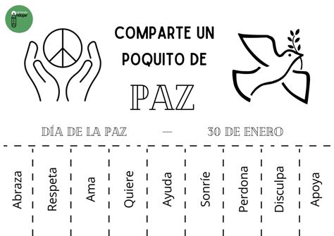 30 enero Día de la PAZ sopas de letras para trabajar en clase