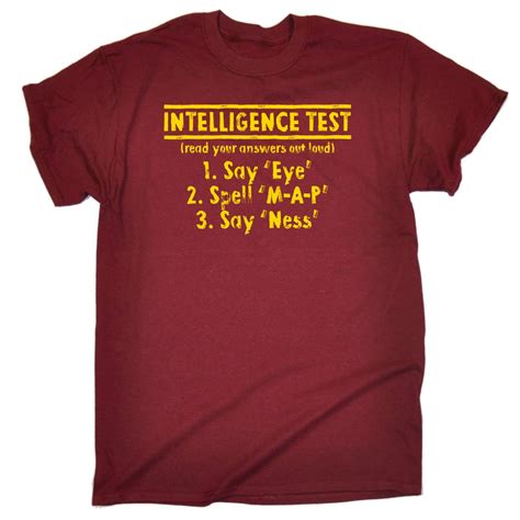 Men S Intelligence Test Funny Joke Rude Adult Humour T Shirt Birthday Ebay