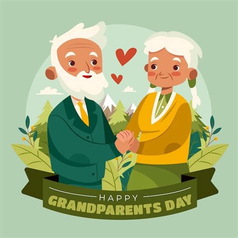 Free Vector Flat Illustration For Grandparents Day Celebration