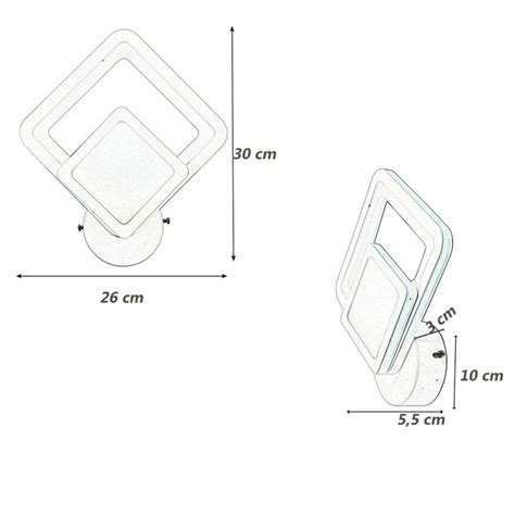 Vetrineinrete Applique Moderno Led A Rombo 12 Watt Lampada Da Parete