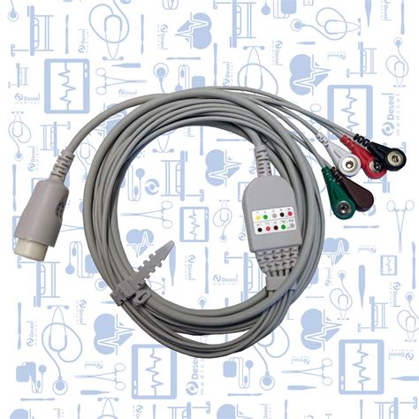 Cable Ecg Completo Aha Derivaciones Tipo Broche Deseel Medical