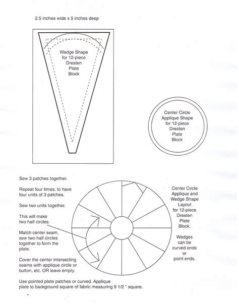 Dresden Plate Quilt Pattern Template