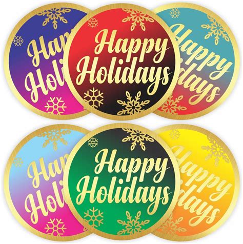 Amazon.com : PARTH IMPEX Happy Holidays Stickers - (Pack of 120) 2 ...