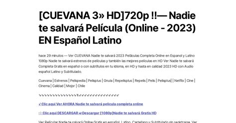 CUEVANA 3 HD 720p Nadie te salvará Película Online 2023 EN