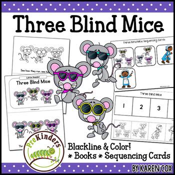 Three Blind Mice Nursery Rhyme Books Sequencing Cards TPT