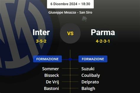 Le Probabili Formazioni Di Inter Parma Le Mosse Di Inzaghi