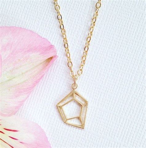 14k Gold Vermeil Layered Pentagon Necklace Etsy Gold Vermeil 14k