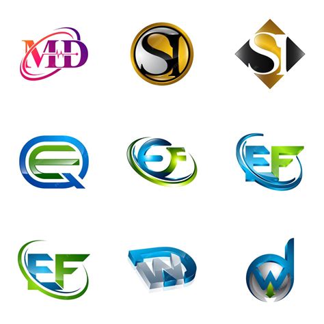 Conjunto De Logotipos De Negocios Modernos Y Elegantes Vector Premium
