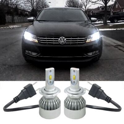 For VW Passat B7 2010 2014 2X H7 Xenon White LED Headlight Bulbs Kit