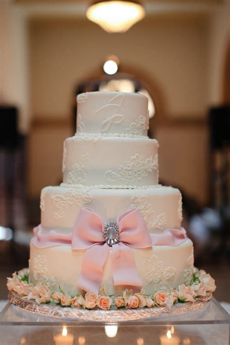 Pink Bow Decorated Cake