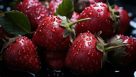 Freshness Of Nature Bounty Ripe Strawberry Juicy Berry Vibrant Colors