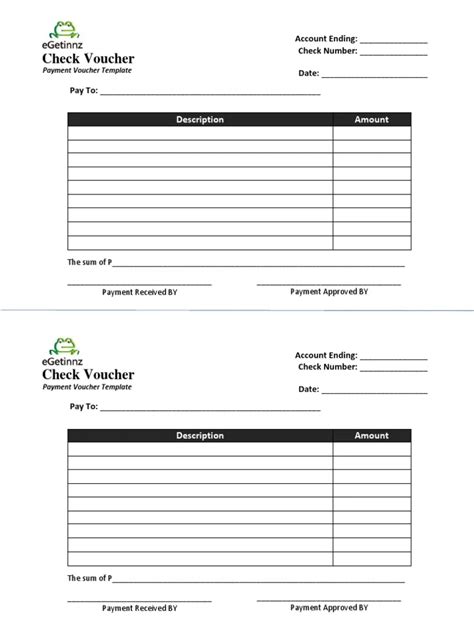 √ Printable Check Voucher Template