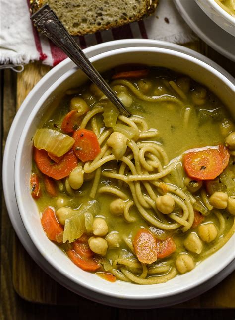 Chickpea Noodle Soup Easy Vegan Recipe Shane And Simple