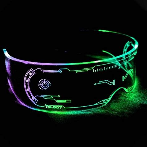 Buy Unisex Halloween Cyberpunk Party Glasses Led Luminescent Eyeglass Cosplay Props At