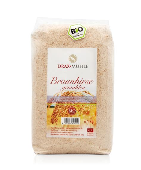 Bio Braunhirse Gemahlen 1 Kg Hirse Braunhirse Getreide