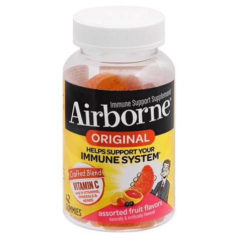 Airborne Original Gummies Assorted Fruit Flavors Immune System 42 Ea 42 Ct Shipt