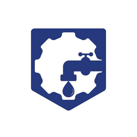 Plumbing Symbol Vector Design Business Template Water Faucet With Gear