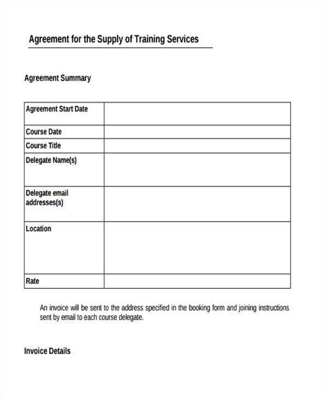 Free 8 Training Agreement Forms In Pdf Ms Word