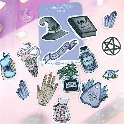 Baby Witch Sticker Pack Witchy Stickers Witchy Vibes Etsy Uk