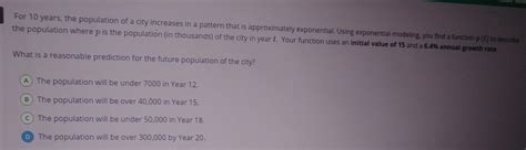 Free For Years The Population Of A City Increases In A Pattern