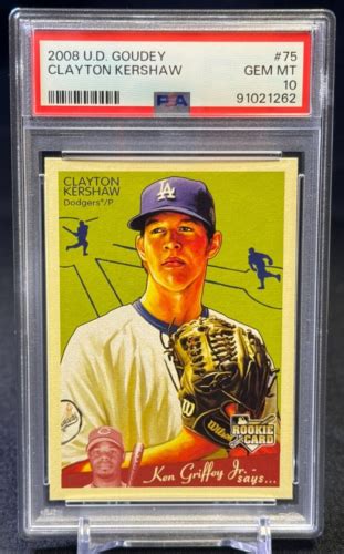 Clayton Kershaw Upper Deck Goudey Baseball Rookie Card Rc Psa