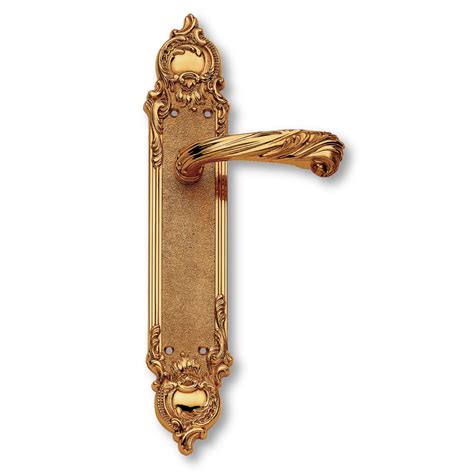 Door Handle Interior Brass Back Plate Italian Baroque Model C12010 Italian Door Handles