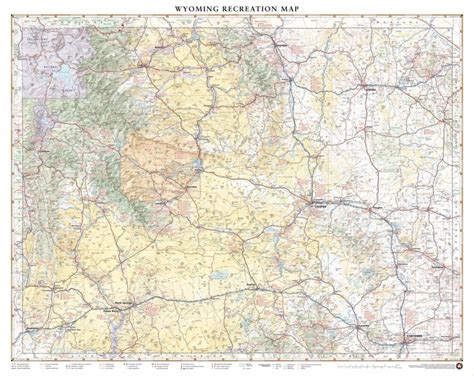 Wyoming Recreation Wall Map By Benchmark Maps The Map Shop