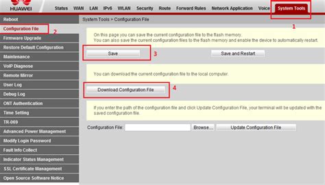 How To Modify Ont Configuration File Through Ont Web And U Huawei