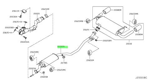 Buy Genuine Nissan 203001aa2a 20300 1aa2a Muffler Assy Exhaustsub For Nissan Murano Prices