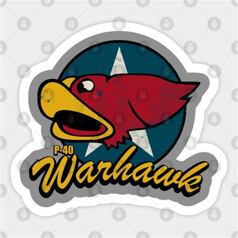 P 40 Warhawk Nose Art Distressed Ww2 Nose Art Sticker Teepublic