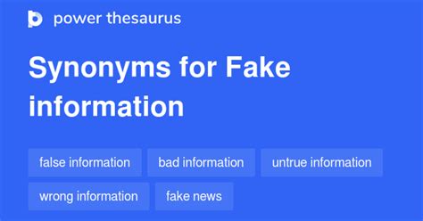 Fake Information Synonyms 322 Similar Words And Phrases