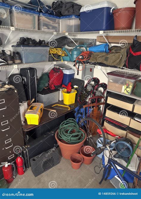 Messy Garage Storage stock photo. Image of garage, mess - 14859266