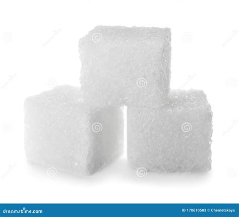 Pure Refined Sugar Cubes Isolated On White Stock Image Image Of Food